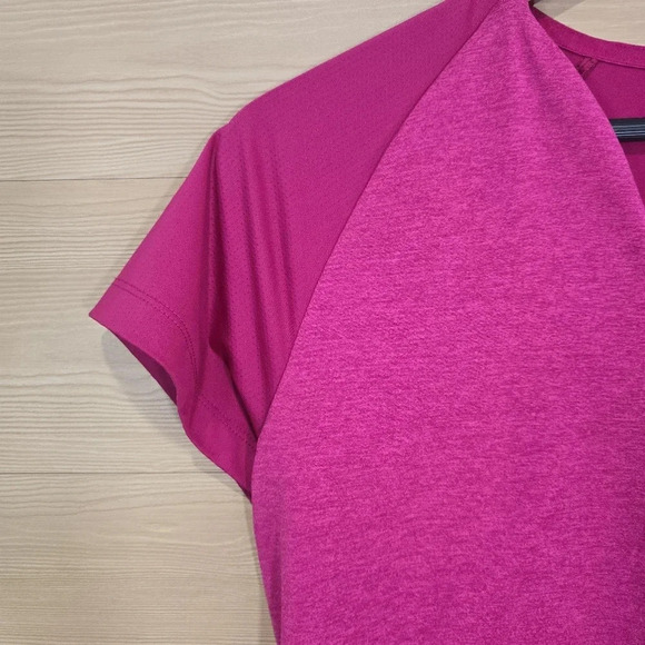 NIKE Golf Tour Performance Womens Pink DRI-FIT Collarless Pink‎ Top Size Large - Picture 3 of 6